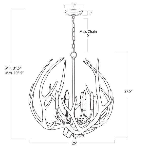 Waylon Antler Round Chandelier